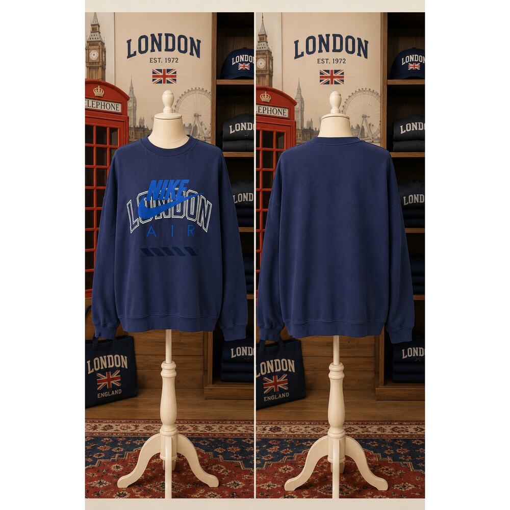Vintage Nike Air London Graphic Sweatshirt XXL Blue Crewneck